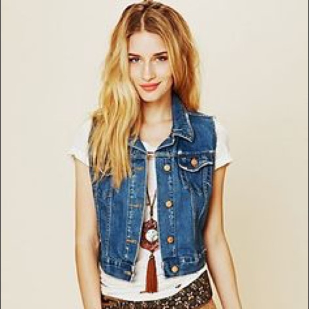 Free People Washborn Denim Vest